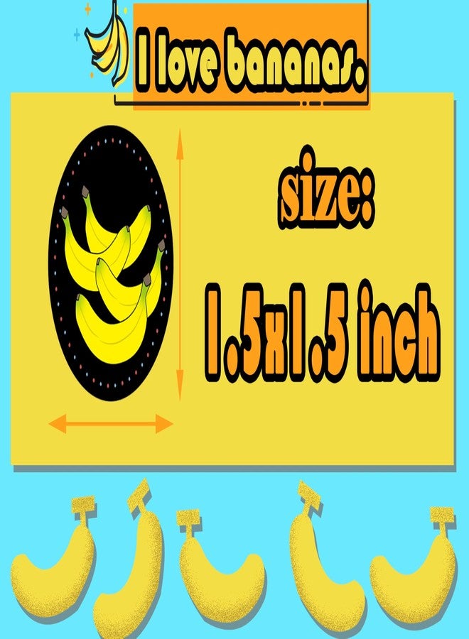 ATSMOICY 500 Pieces Cute Banana Labels Roll Stickers - Fruit Party Themed Baby Shower Birthday Party Supplies Decorations Favors Dessert Chocolate Candy School Prizes Stickers - Image 3